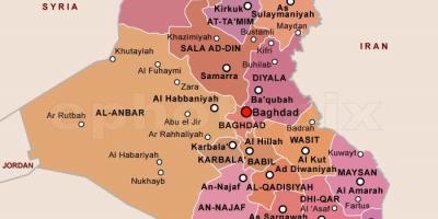 Mapa do Iraque estados